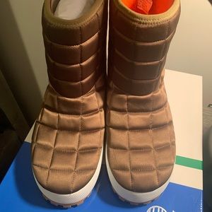 Tory Burch Olive Drab/Multi Quilted Satin Boots